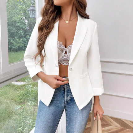 Elegant One-button Womens Blazer Casual Jacket