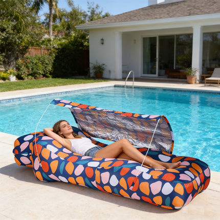 Outdoor Inflatable Bed With A Sunshade Umbrella