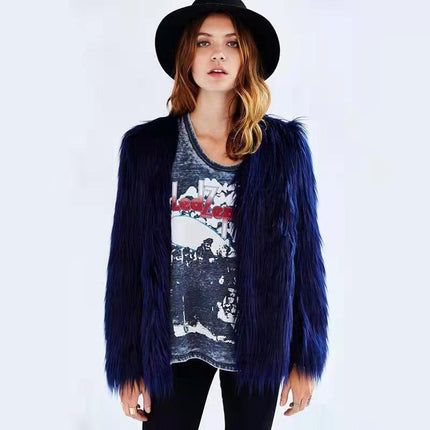 Long-sleeve Plus-size Washed Shearling Coat For European And American Women