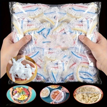 Herbruikbare Elastische Voedselhoezen - Gemaakt van Duurzaam Voedselveilig Plastic Dat Elastisch Is En Scheurbestendig, Houdt Voedsel Vers Terwijl Het Stof En Lekken Voorkomt. Geschikt voor Grote Kommen En Borden, Perfect voor Keukengebruik, Buitenactivi