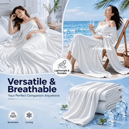 1 stuks Hoogwaardige Koelende Snelle Koelende Dunne Dekbed Geschikt voor Bed en Bank - Ultra-Zachte Ademende Zomerdeken met Directe Koeling voor Nachtzweten, Hot Flashes, Koelende Deken Draagbaar voor Reizen, Machinewasbaar Sprei voor Warme Slapers