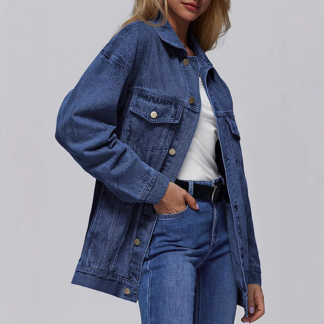 Womens Denim Jacket Long Sleeves - XdropX