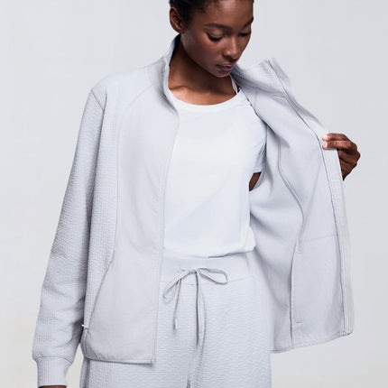 Waffle Stand-Neck Zip Jacket-3