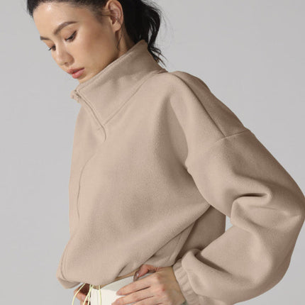 High Neck Fleece Jacket-2