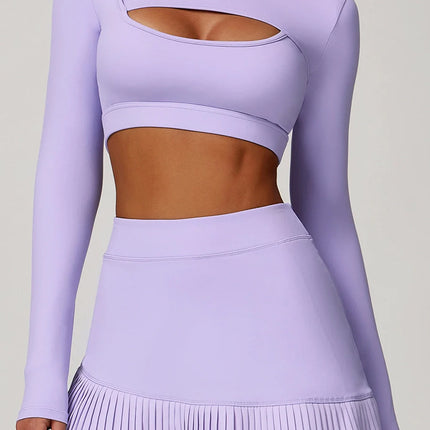 Power Petals Asym Long Sleeve Crop Top-2