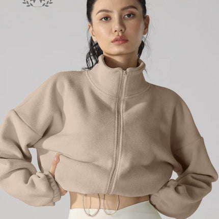 High Neck Fleece Jacket-0