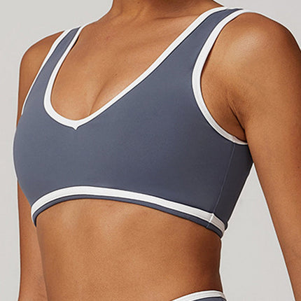 Colorblock Wide-Strap Sports Bra-4
