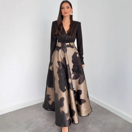 Fashionable Waist-cinching Womens Long-sleeve Skirt Two-piece Set