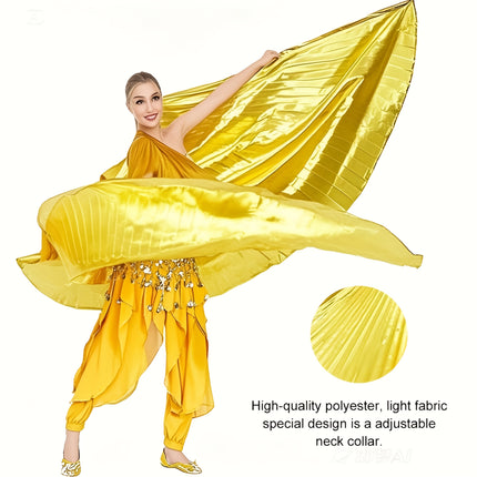 Buikdansvleugels met stokken set voor volwassenen, Premium vleugelkostuum voor dames - Perfect voor Halloween, Carnaval, podiumoptredens. Maakt moeiteloze bewegingen mogelijk, Ideale buikdansrekwisieten