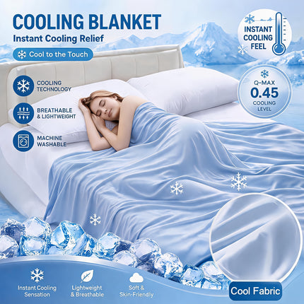 1 stuks Hoogwaardige Koelende Snelle Koelende Dunne Dekbed Geschikt voor Bed en Bank - Ultra-Zachte Ademende Zomerdeken met Directe Koeling voor Nachtzweten, Hot Flashes, Koelende Deken Draagbaar voor Reizen, Machinewasbaar Sprei voor Warme Slapers