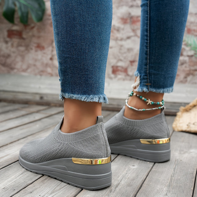 Dames 2025 Nieuwe Lente/Herfst Cross-Border Mode Effen Kleur Casual Schoenen, Veelzijdig Mesh Ademend Dikke Zool Antislip Lichtgewicht Casual Schoenen, Damesschoenen, Sneakers - XdropX