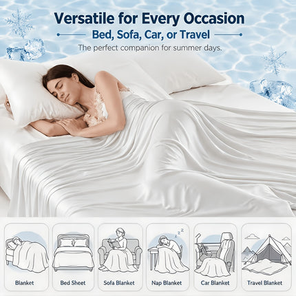 1 stuks Hoogwaardige Koelende Snelle Koelende Dunne Dekbed Geschikt voor Bed en Bank - Ultra-Zachte Ademende Zomerdeken met Directe Koeling voor Nachtzweten, Hot Flashes, Koelende Deken Draagbaar voor Reizen, Machinewasbaar Sprei voor Warme Slapers