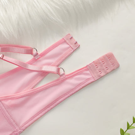Lace Mesh Embroidered Lingerie, Transparent Ultra-thin Bra For Large Busts, Women's Underwear Set, Push-up Sexy Bra