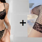 Black Suit With Mesh Stockings / S
