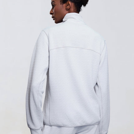 Waffle Stand-Neck Zip Jacket-4