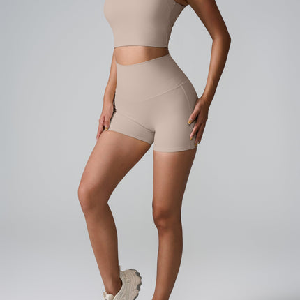 Cross-Back High-Waist Shorts-1