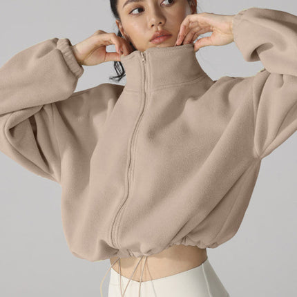 High Neck Fleece Jacket-1