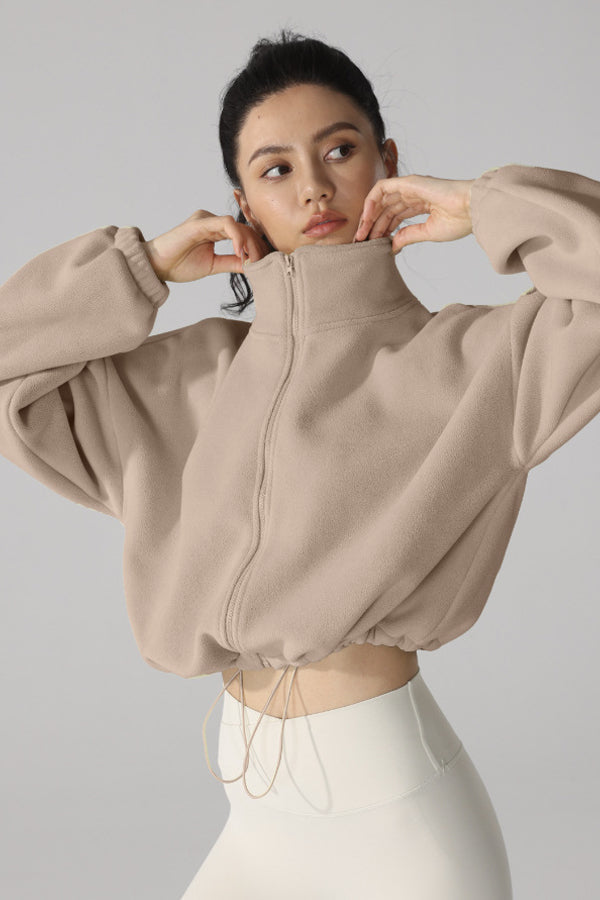 High Neck Fleece Jacket-1