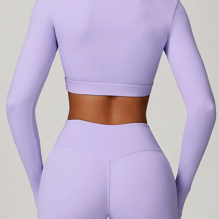 Power Petals Asym Long Sleeve Crop Top-3