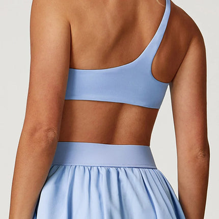Detachable Rose Asymmetrical Sports Bra-3