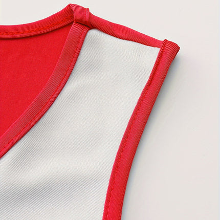 Mouwloze Cheerleader Outfit Jurk voor Feest Rollenspel, Aansluitende Dameskleding