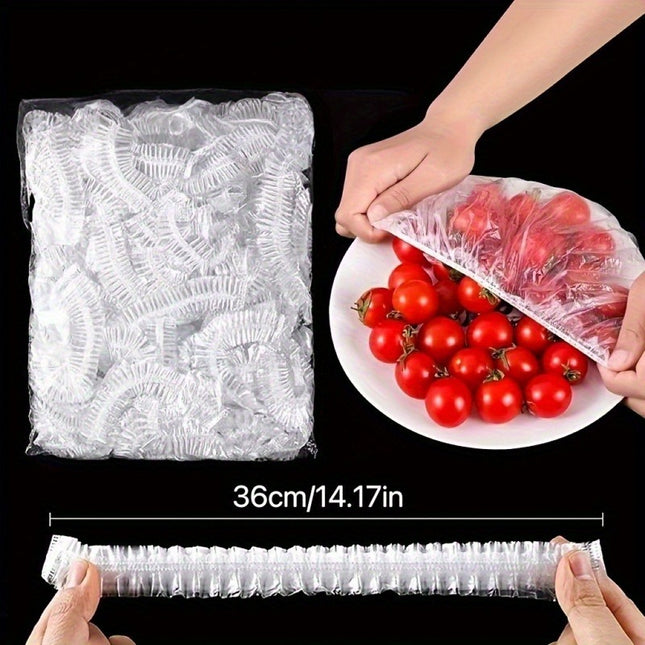 Herbruikbare Elastische Voedselhoezen - Gemaakt van Duurzaam Voedselveilig Plastic Dat Elastisch Is En Scheurbestendig, Houdt Voedsel Vers Terwijl Het Stof En Lekken Voorkomt. Geschikt voor Grote Kommen En Borden, Perfect voor Keukengebruik, Buitenactivi - XdropX