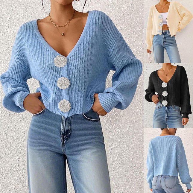 Womens Knitted Sweater Cardigan Short Coat - XdropX