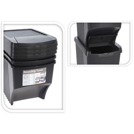 Afvalscheidingsbakken - Stapelbaar - Kunststof - 3 X 22 Liter - XdropX