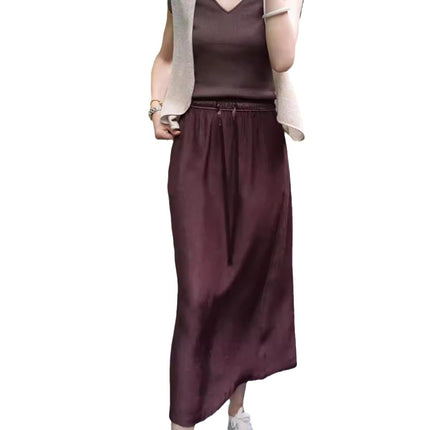Acetate Satin A-line Skirt Womens Summer New Arrival