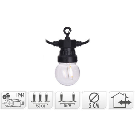 Lichtsnoer Met 10 Led Filament Lampen - Voor Buiten