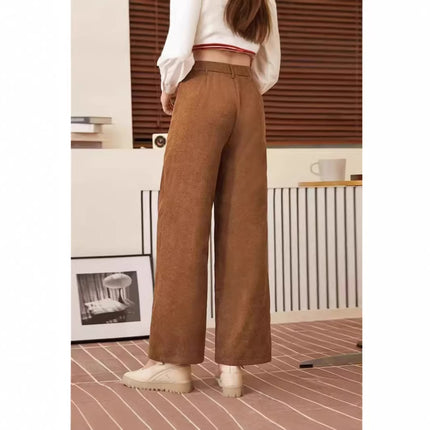 Corduroy Slim-fit Straight-leg Pants For Women