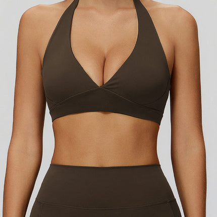 Sleek Back V-Neck Sports Bra-4