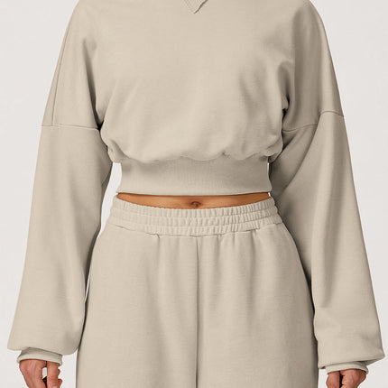 Chic Cocoa Crop Hoodie-4