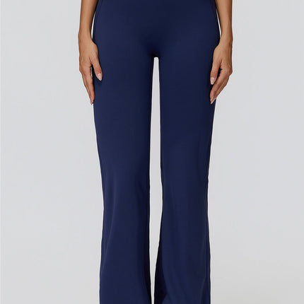 NakedFeel Contrast Ribbed Flare Pants-6