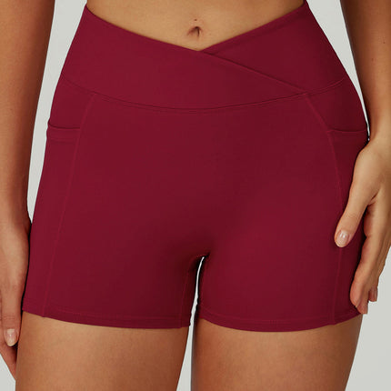 FlowLift Cross-Waist Flare Shorts-0
