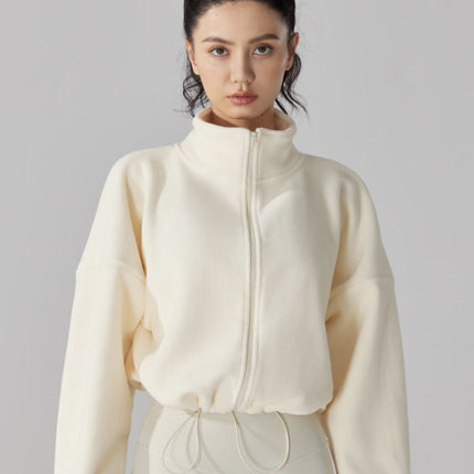 High Neck Fleece Jacket-3