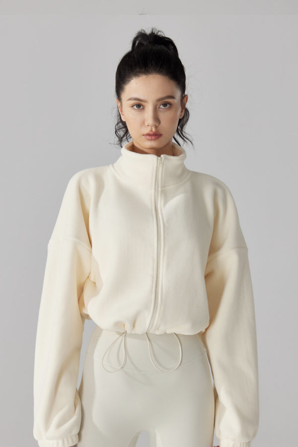 High Neck Fleece Jacket-3