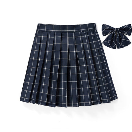 High-waisted Pleated Plaid Mini Skirt