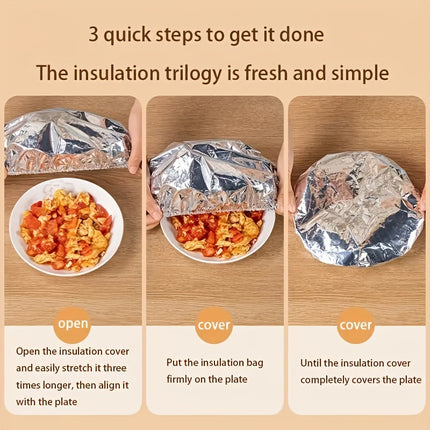 Voedselveilige Herbruikbare Aluminiumfolie Isolatiedeksel - Tafel Isolatiehoes, Aluminiumfolie Deksel, Keuken Vershoud- en Isolatiefolie Isolatiehoes, Geschikt voor Kommen, Borden, Servies - Houdt Eten Warm, Vers