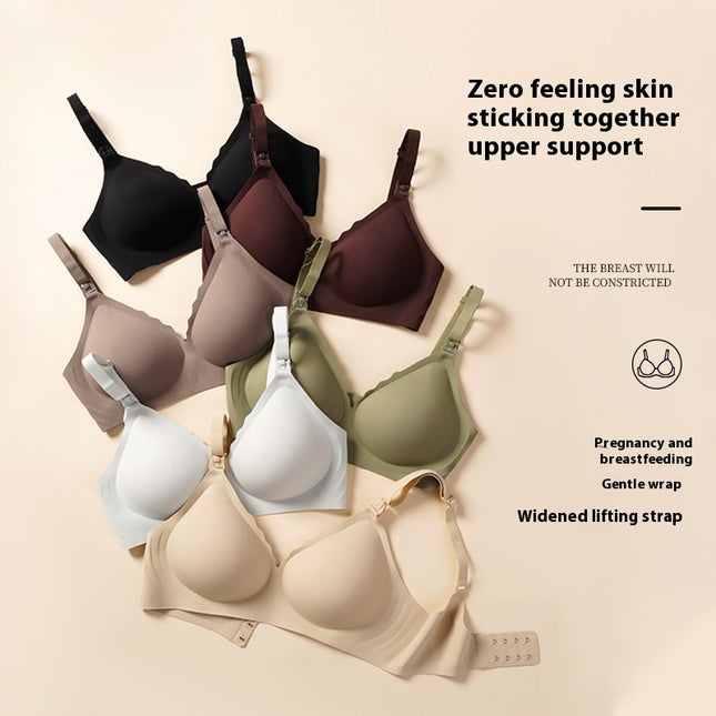 Jelly Glue Soft Support Thin Wireless One-piece Fixed Cup Nursing Underwear - XdropX