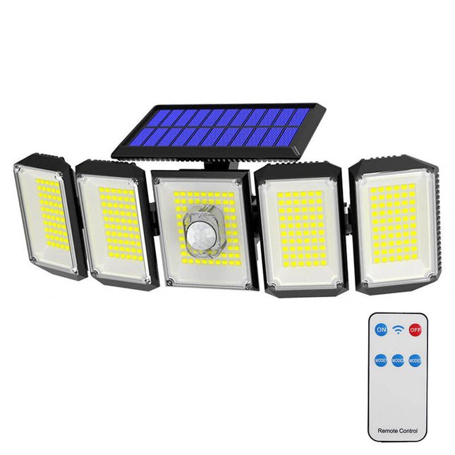 5 panelowa obrotowa lampa solarna 300 LED-0