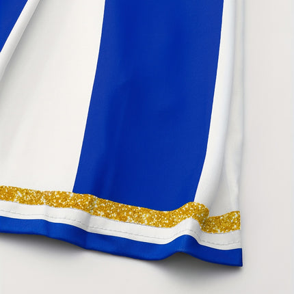 Gouden Gestreepte Cheerleading Outfit Lente Zomer Dames Casual Kleding Vakantie Verkleedkostuum Performance Kostuum