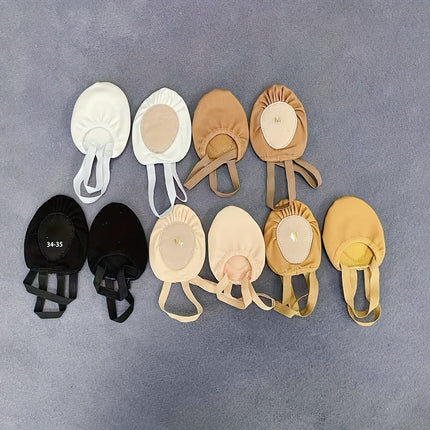 BLX016 Volwassen Halve Palm Teenschoenen, Volwassen Draai Dansschoenen met Antislip Zool, Microvezel Zool, Dansmuziek Competitie Cheerleading Training Binnen Halve Palm Stof Dansschoenen, Draai Professionele Ritmische Gymnastiek Schoenen, Halve Voet