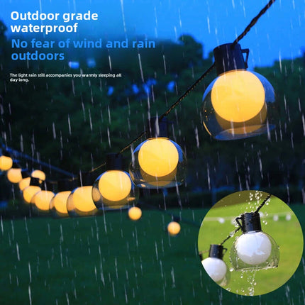 Camping Atmosphere Layout, LED Lights And Large Tents, Outdoor Tent