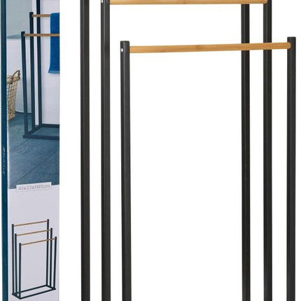 Bathroom Solutions Handdoekrek Metaal/Bamboe - 45X23X85 Cm - XdropX