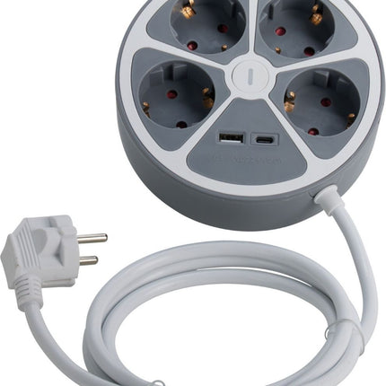 Fxcontrol Stekkerdoos - 4-Weg - Met Usb