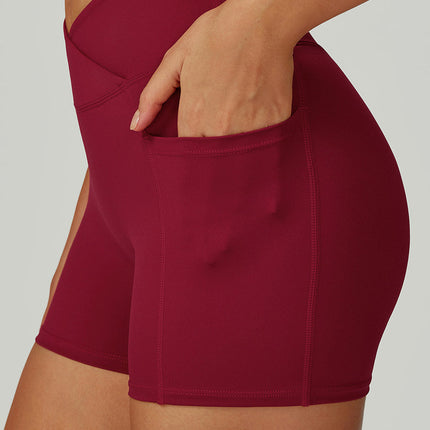 FlowLift Cross-Waist Flare Shorts-1