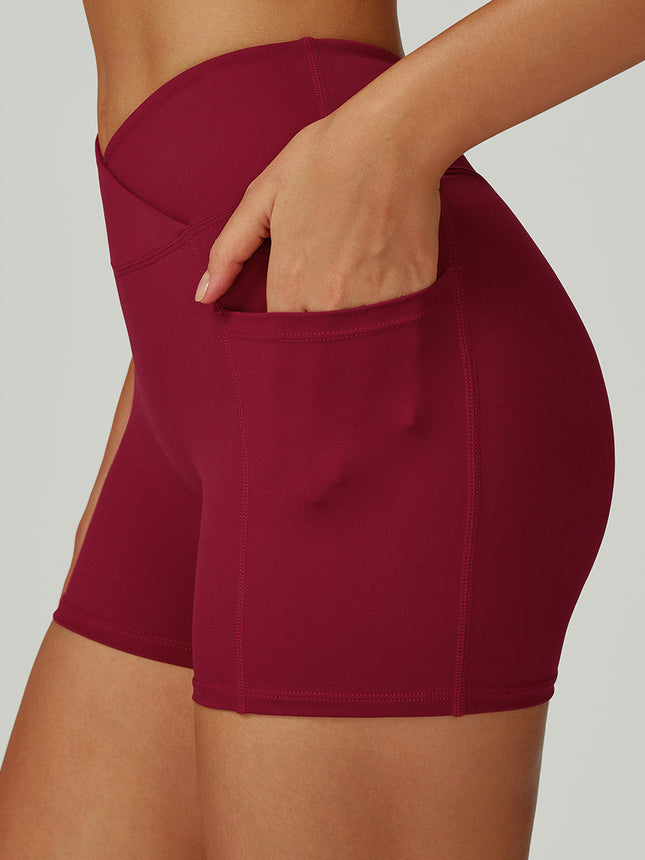 FlowLift Cross-Waist Flare Shorts-1