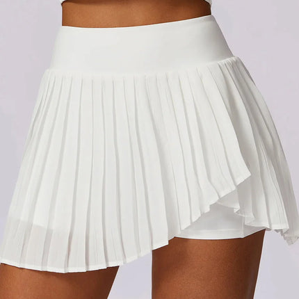 Asymmetrical Pleated Tennis Skirt-4