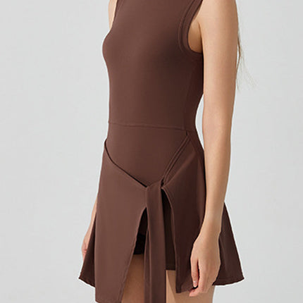 Layered Look Tie-Detail Dress-4